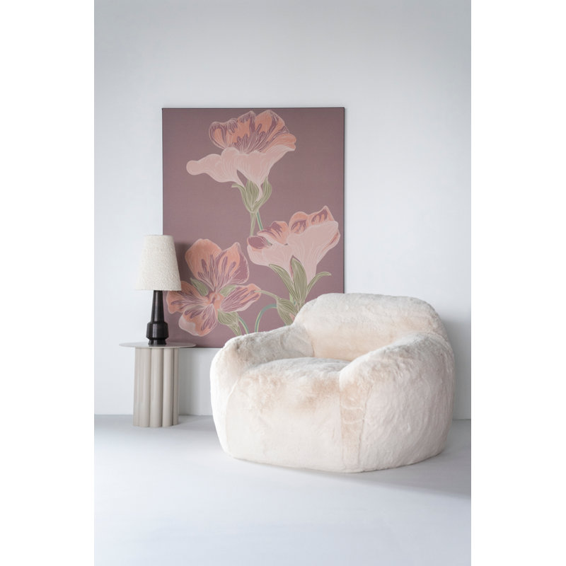 Lounge Chair, Beige Polyester