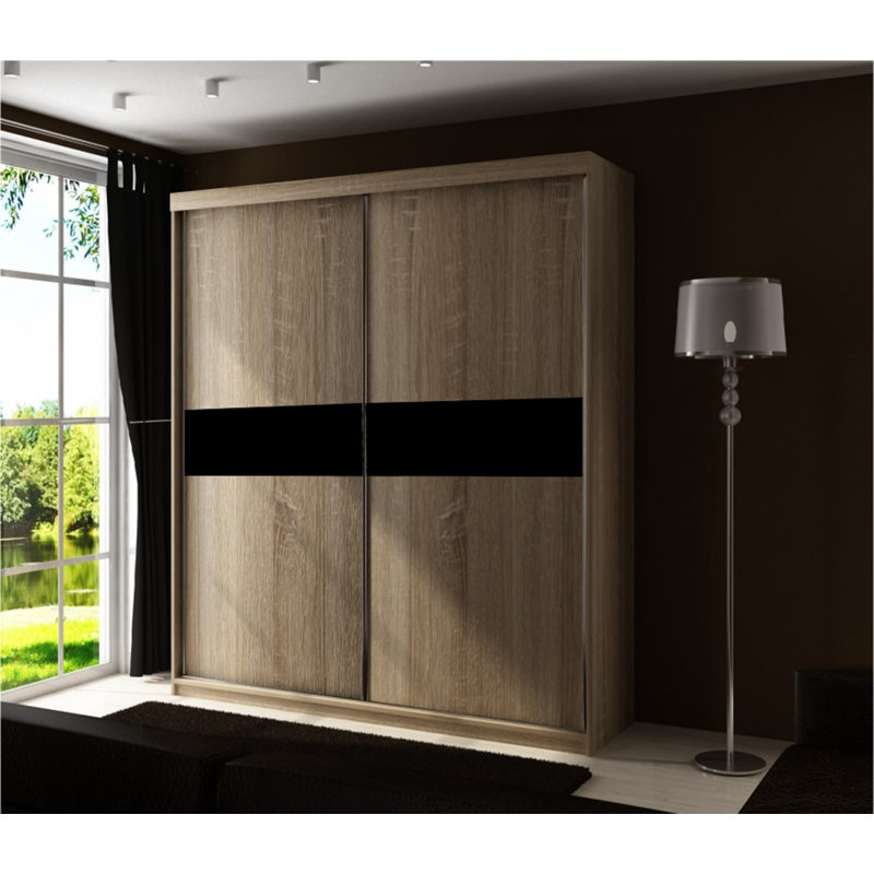 Baylie 2 Door Wardrobe, Natural/Black