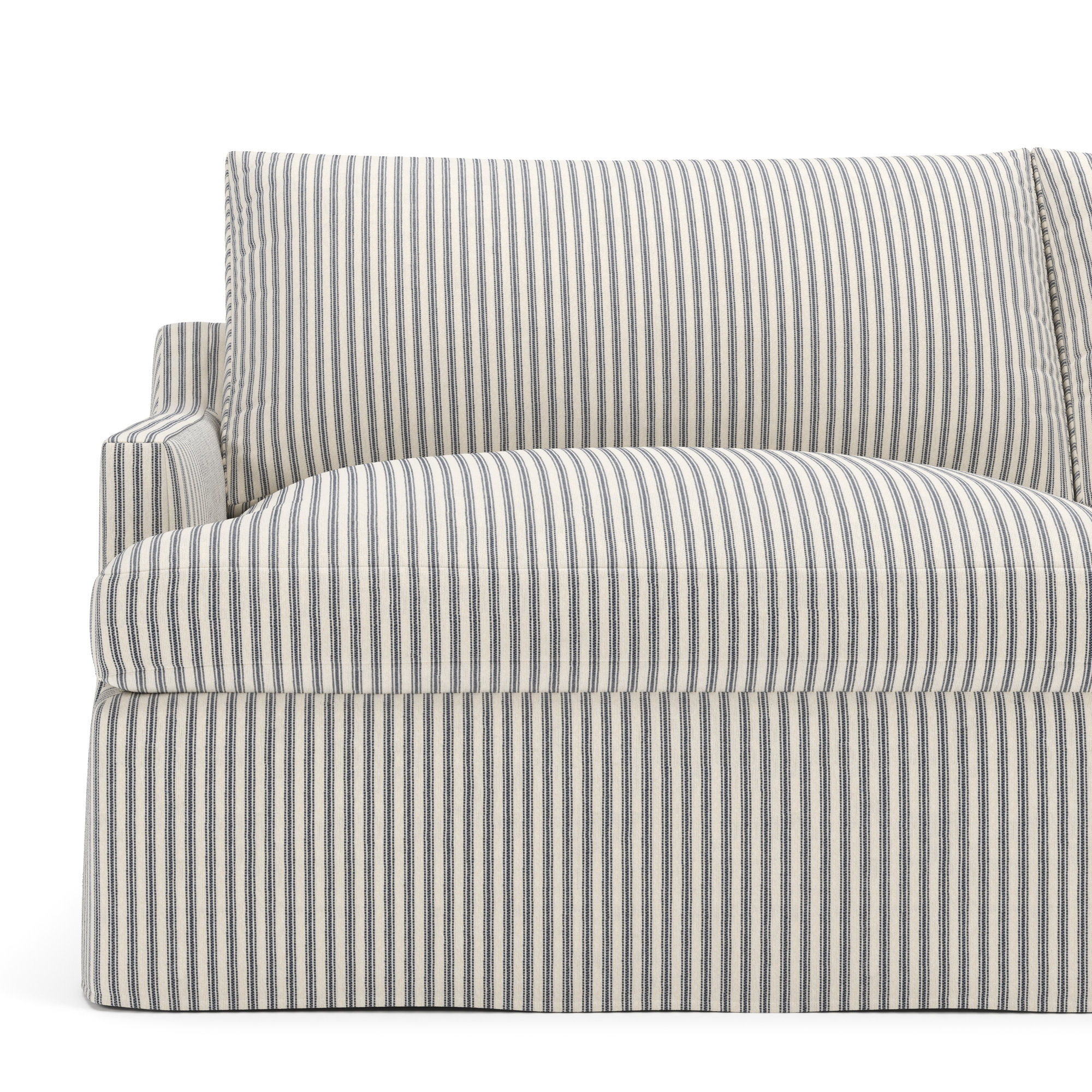 Wrenley 4-Piece Slipcovered Modular Sectional, Cruise Gray Striped