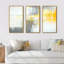 Gris et jaune bleu abstrait X - ensemble d'art moderne sur toile encadrée moderne de 3-1380119514-1380119509
