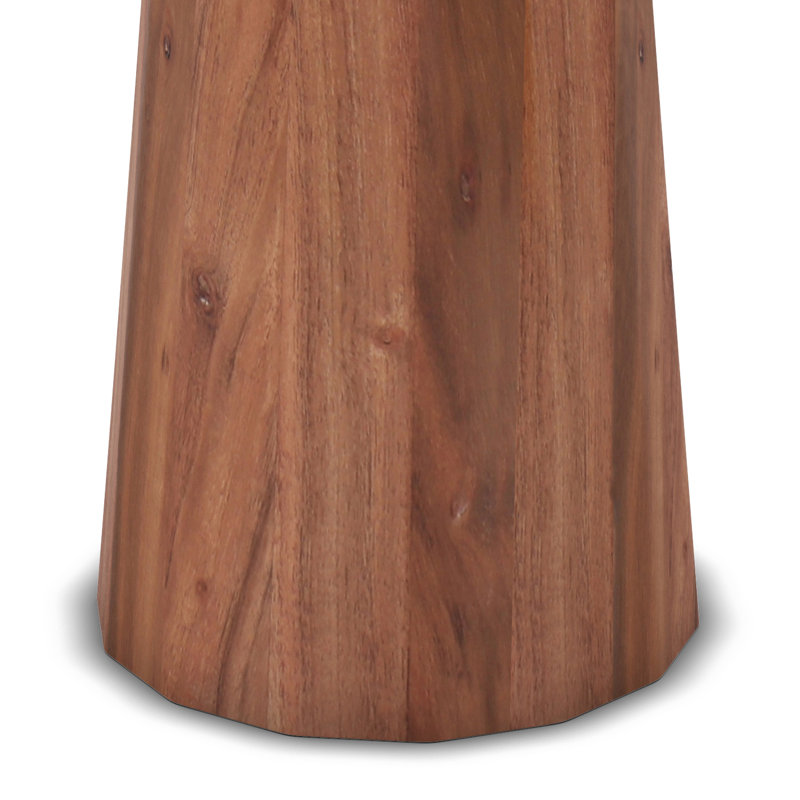 Table de bout contemporaine en bois d'acacia massif l 13 po avec finition texturée Matney Dayton, Cognac clair