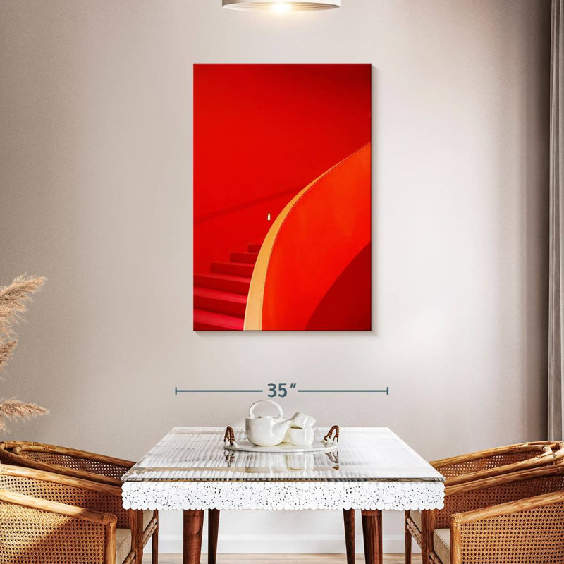 Lilie Red Staircase, 45" H x 30" W