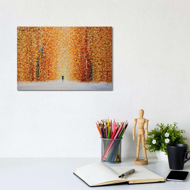 Our Rainy Sunset by Ekaterina Ermilkina - Painting on Canvas, Wrapped Canvas, 20.32 cm H x 30.48 cm W