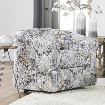 Fauteuil demi-tonneau pivotant rembourré