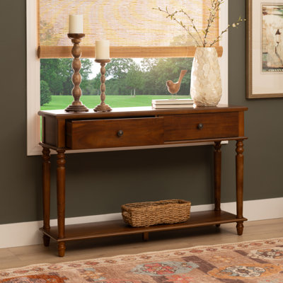 Birkley 48” 2-Drawer Console Table With Display Shelf