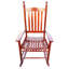Chaise de véranda en bois brun - facile à assembler, 47,24 po Paquet Profondeur de la chaise berçante à utiliser Matériau en bois franc massif Siège et accoudoirs larges et confortables Accoudoirs à lattes stables Accessoires d'assemblage 250 lb