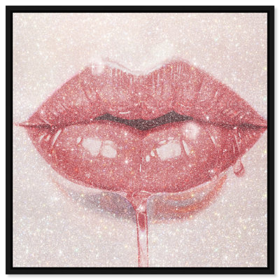 Lux Kiss Burnt Canvas Fashion Print by Oliver Gal