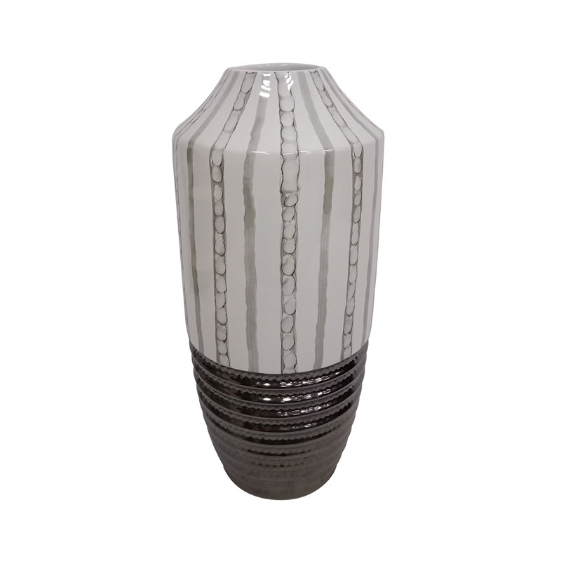 Elegant Ceramic Vase for the Living Room, Modern Vase Decor, 40.5cm H x 19cm W x 19cm D, Light Brown