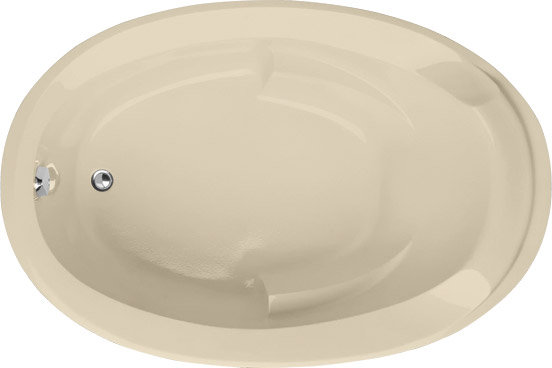 Deanna 60'' L Soaking Bathtub, Bone, Satin Chrome