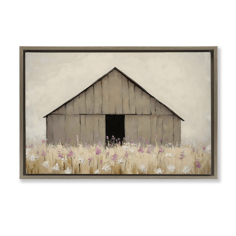Grange silencieuse dans un cadre flottant de prairie, design par Franklyn Gregory, Cadre flottant orme Montalcino