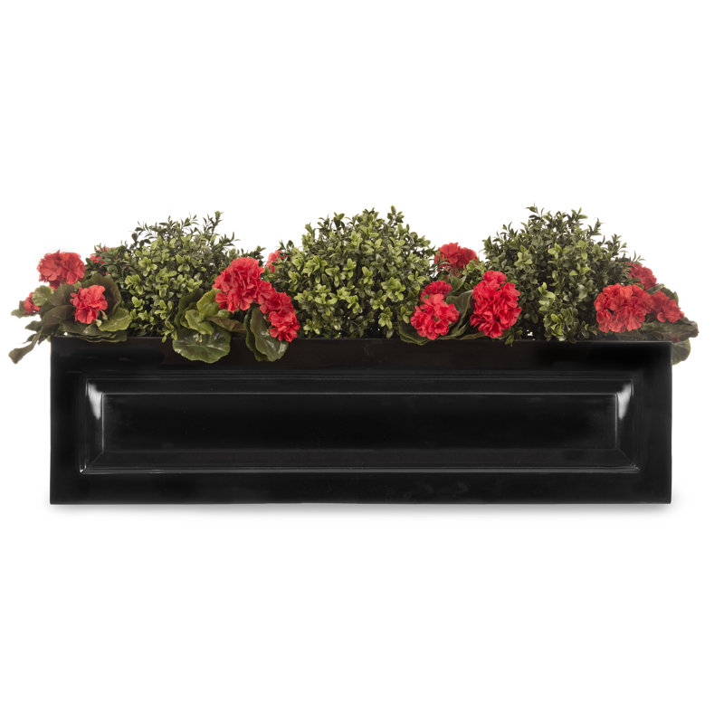 Haldeman Fiberglass Window Box Planter, Extra Extra Large, Black