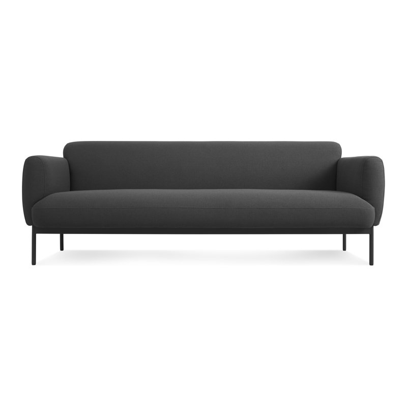 Puff Puff Sofa, Edwards Light Grey Crossweave, 31" H x 87" W x 35" D