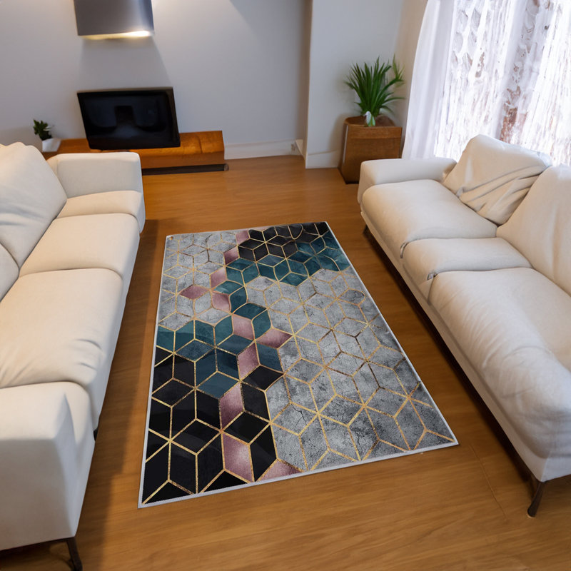 Toimi Geometric Indoor Rug, Rectangle  5'3" x 7'6.6" 