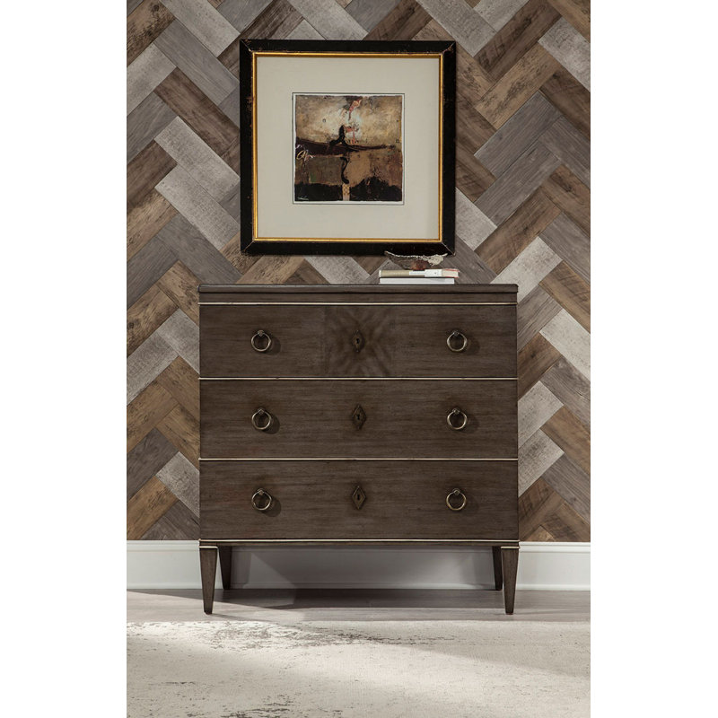 Biedermeier Solid Wood Accent Chest, Smoke