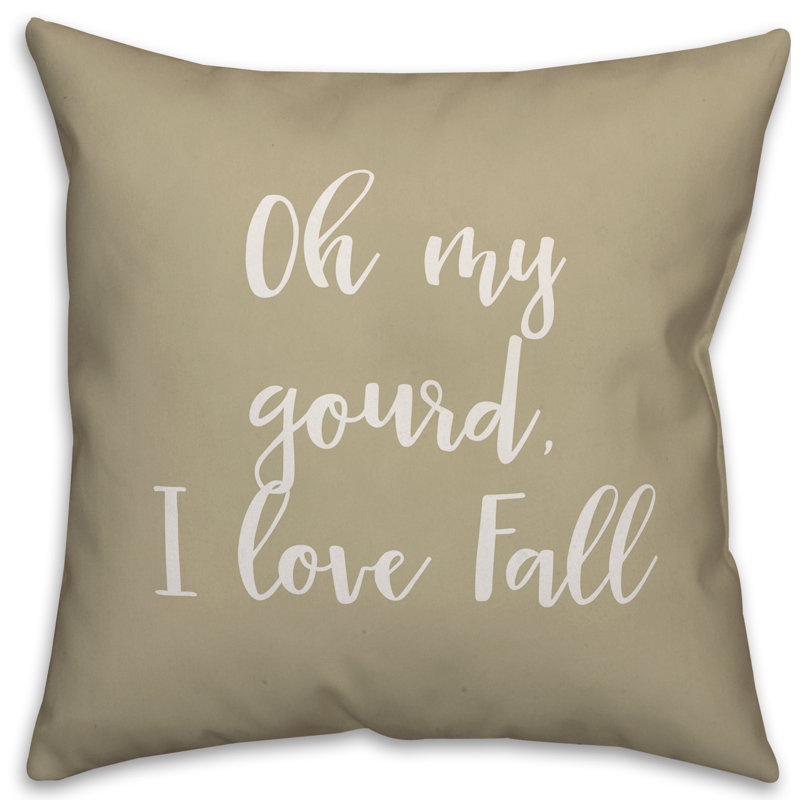  Housse et insert de coussin carré Oh My Gourd I Love Fall, Beige, Coussin décoratif