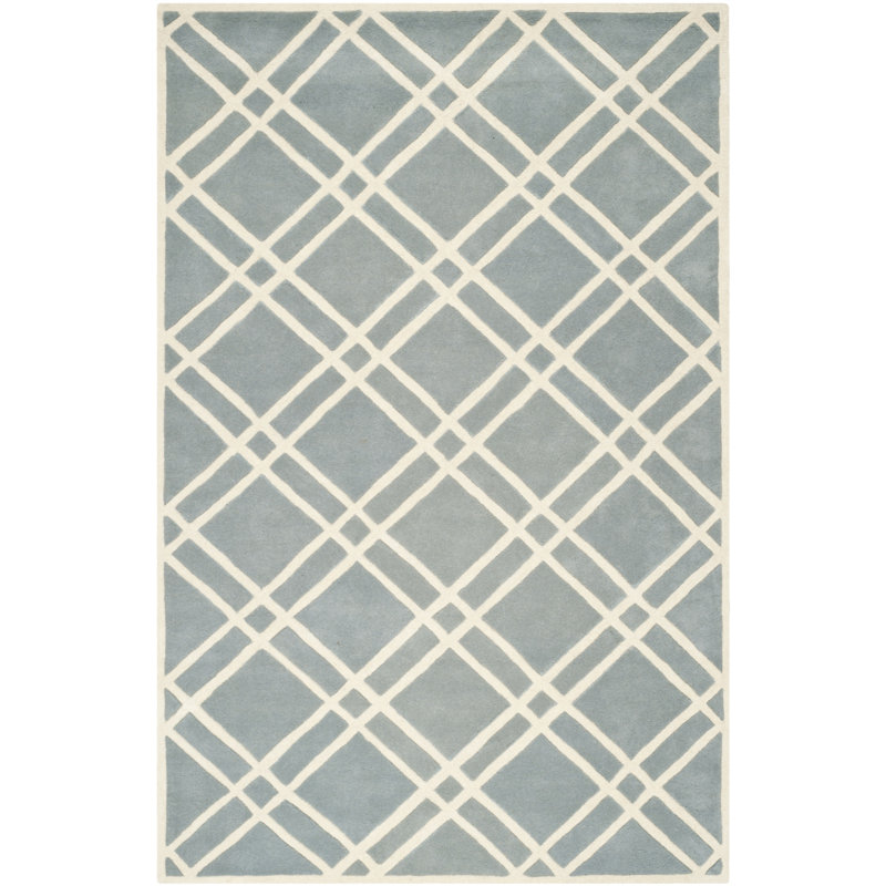 Terlton Geometric Wool Hand Woven Area Rug, Rectangle 152 x 244 cm