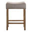 Assise à hauteur de comptoir en lin brun clair - Fabrication en bois rustique et design moderne 2