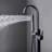 Claw Foot Tub Faucets Floor Mount With Handheld Shower And Stable Tripod Base - Matte Black Finish Single Hole Bathtub Faucet Simple Style