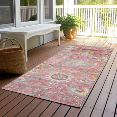 Tapis intérieur / extérieur rose Sofia 