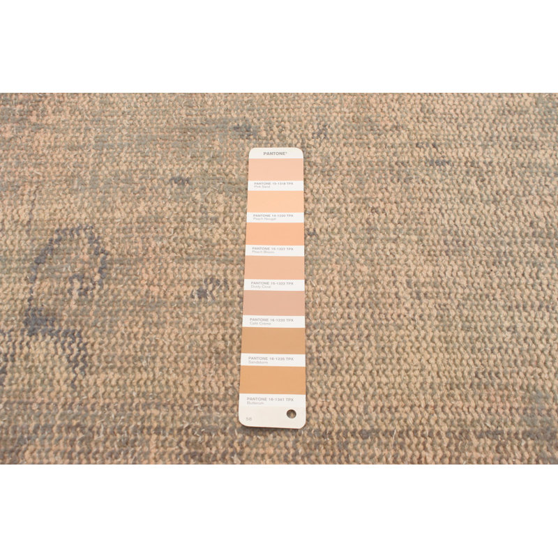 Tapis brun clair en laine noué à la main de conception unique 2000S 6 pi 11 po x 10 pi 6 po Olavarria