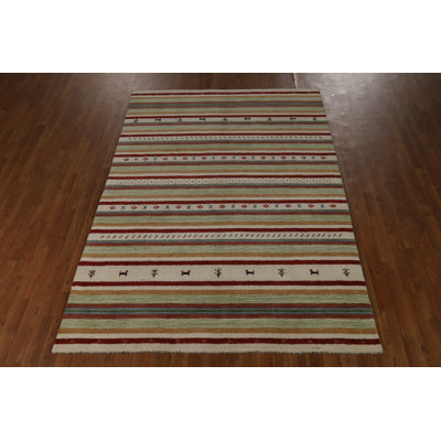 Tapis indien rayé Gabbeh 5 x 8