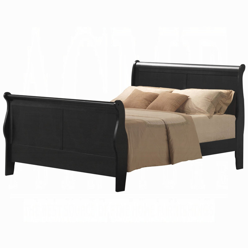 Lit simple Louis Philippe III, Simple, Noir
