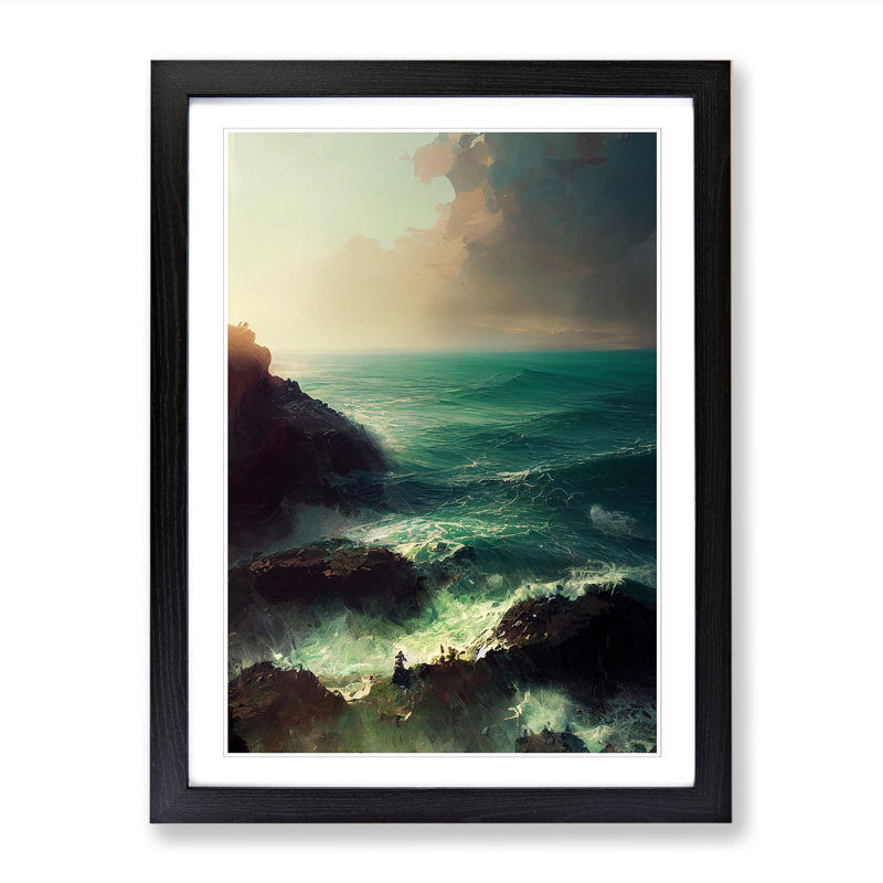 Seascape Realism Vol.3 - Single Picture Frame Print, Black, 34cm H x 25cm W x 2cm D