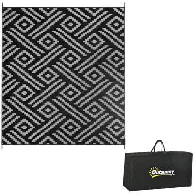 Tapis d'extérieur 8X10 réversible portatif imperméable pour camping-car