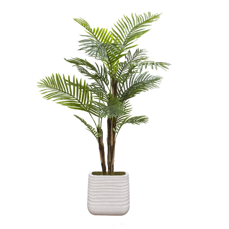Palmier artificiel 77,57 "en pot, Blanc