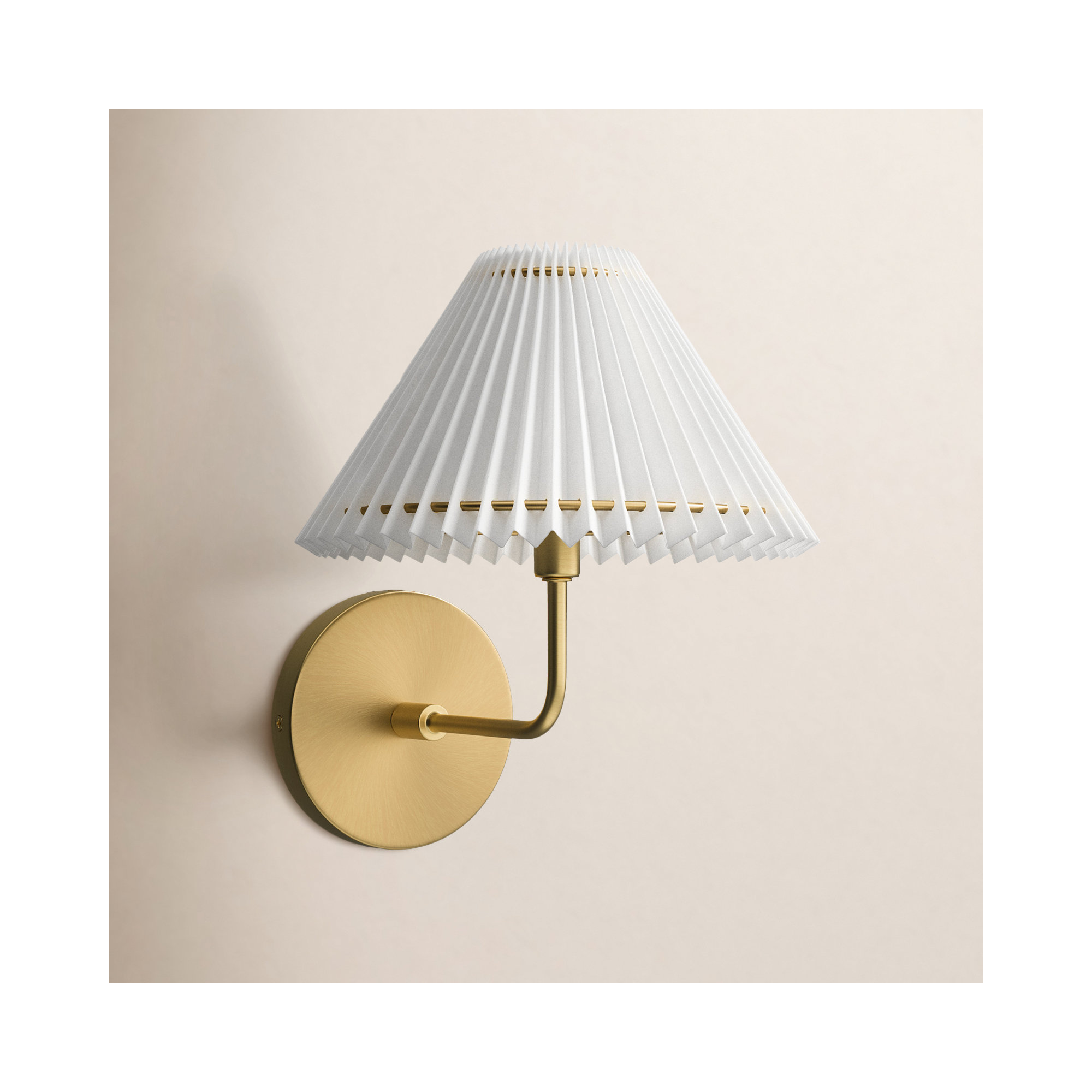 Pearson Single Light Steel Dimmable Wall Sconces, Natural Brass