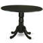 L'ensemble de table de salle à manger 3 pièces comprend une table de salle à manger ronde avec Dropleaf et 2 chaises rembourrées en tissu bleu minéral, noir-1999411161-1999411166-1914477164