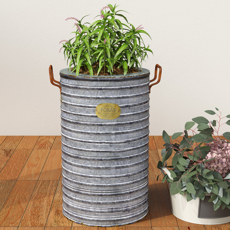 Vintage Plant Pot, 41cm H x 25cm W x 25cm D