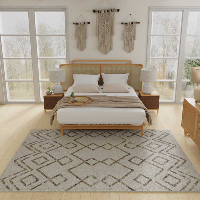 Andrais Performance Washable Geometric Indoor Rug, Rectangle 2' x 3'