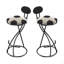 Ensemble de tabourets de bar rembourrés en forme de S, ensemble de 2 tabourets de bar en velours, tabouret rond à imprimé football pour la cuisine et le salon-624979284