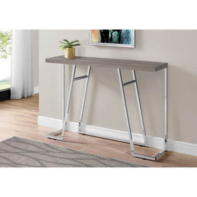 Console de salon polyvalente - Stratifié brun, base de table d'entrée élégante