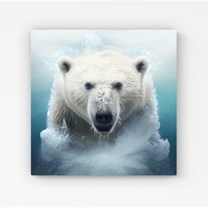 Polar Bear Watercolour - Wrapped Canvas Print