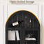 Armoire de rangement arquée en acrylique - portes doubles et trois tiroirs (noir)-121975052