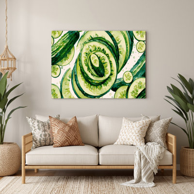 Vegetables Cucumber Persian Beige Metal Wall Art