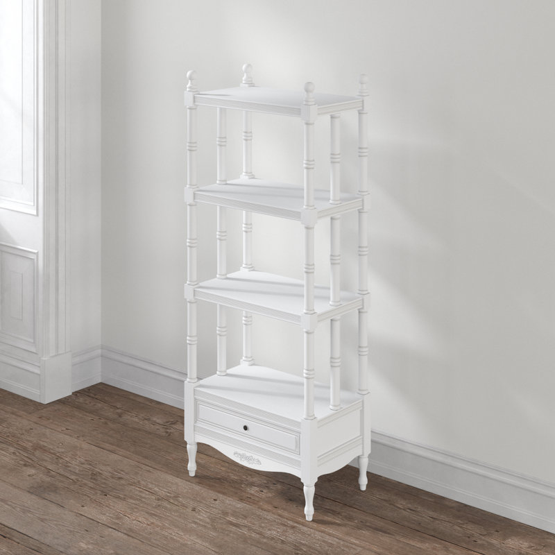 Bibliothèque Aodee, Blanc antique, (4 Shelves) 55” H x 22” W x 13” D