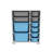 Modern Multi-Purpose Cabinet, 27.4 x 32.7 x 11.8 inches, White/Grey/Blue | 100% Melamine Coated Particle Board, Thickness: 0.7 inches | Plastic Legs, Wall-Mountable, Numerous Shelves | Stylish Storage Solution for Any Space-961780136