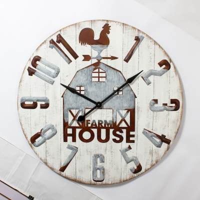 Horloge murale coq/ferme