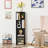 5-Cube Narrow Black Bookcase, Small Storage Cabinet with Open Shelves (Set of 2)-428266951