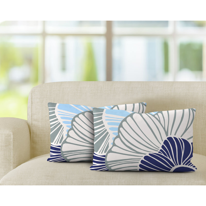 Polyester / Mélange de polyester Housse de coussin rectangulaire intérieure / extérieure lombaire et insert, Gris