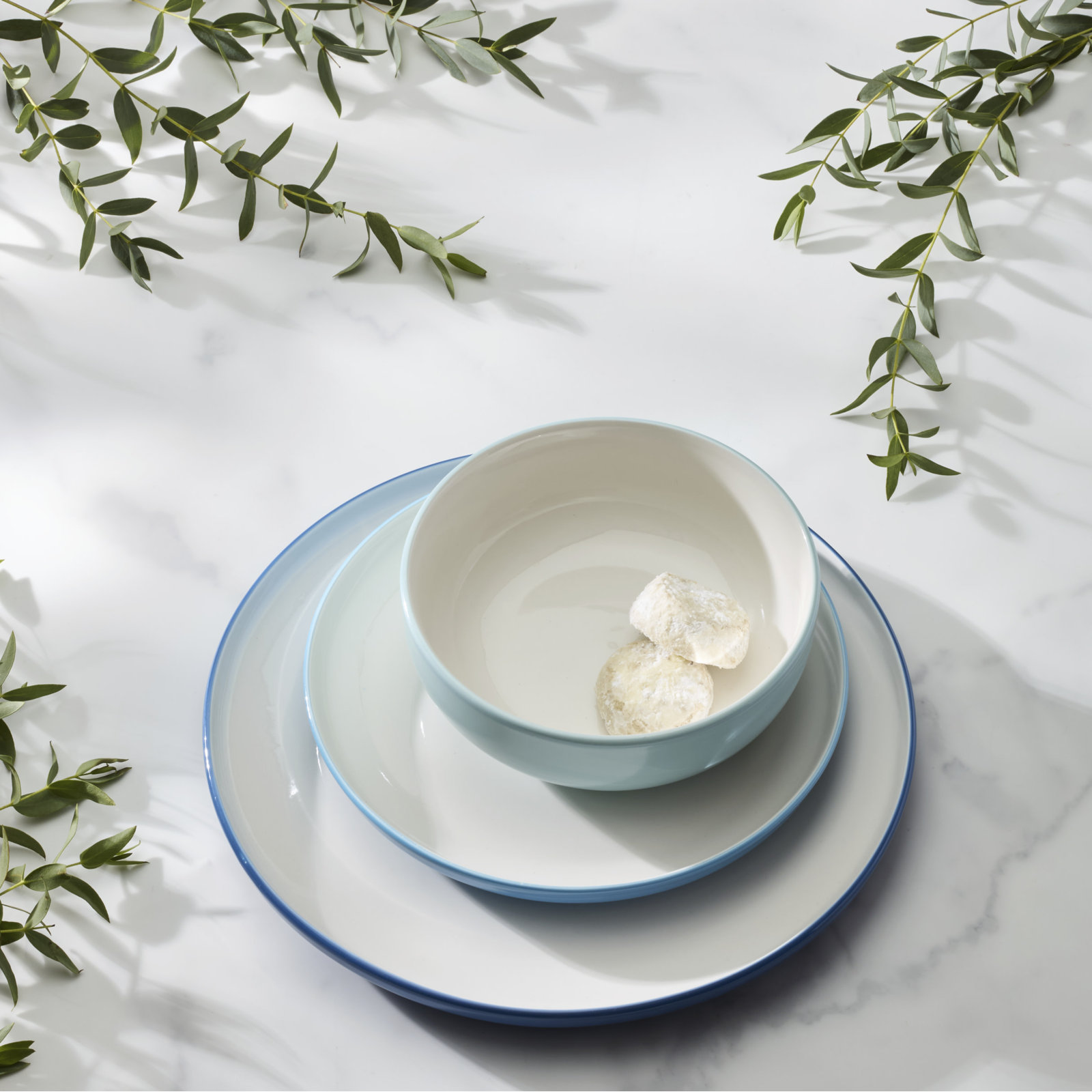 Porcelain Dinnerware Set, Blue