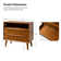 Aviannah Midcentury Modern 2 - Drawer Nightstand with Built-In Charging Station and Rubber Wood Legs and Open Shelf