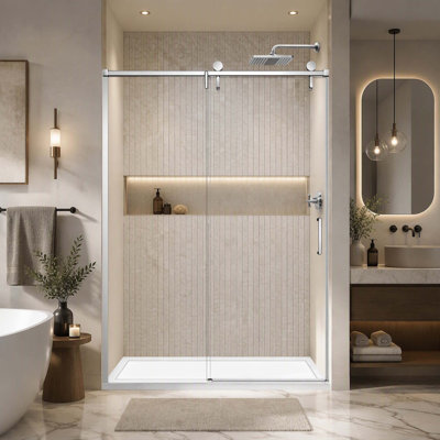 Portes de douche coulissantes simples à cadre 57-60 * 78 INCH
