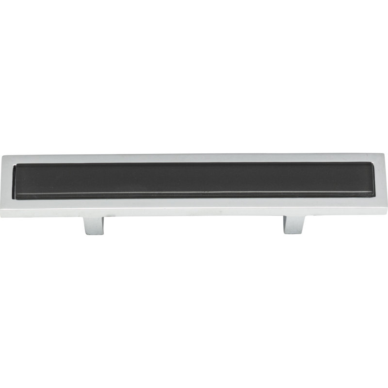 Spa 3" Center to Center Bar Pull, Polished Chrome/Black