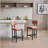 26 Upholstered Fabric Barstool - Black Metal Legs-287971095
