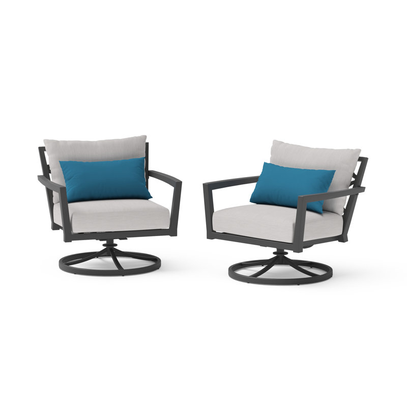 Chaise de jardin pivotante avec coussins Sunbrella Calliann