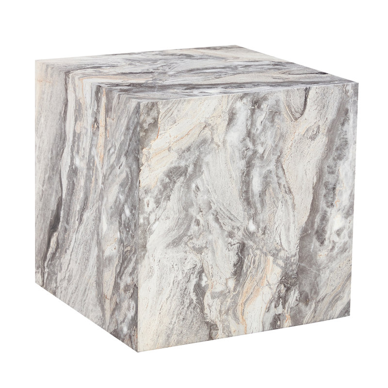 Table basse de 15 po avec meubles en MDF texturé de style moderne pour le salon, chambre à coucher, gris